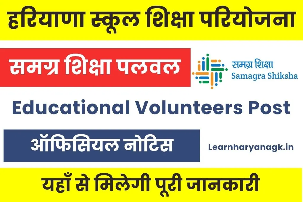 Samgra Shiksha Palwal Vacancy 2025 Notification Out; Check Apply Details